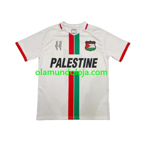 Camisola Club Deportivo Palestino Center Stripre Homem Equipamento Segundo 2024-2025 Manga Curta